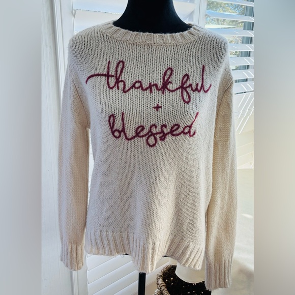 wooden ships Sweaters - Wooden Ships Thankful + Blessed Cream light Sweater X/S fits Oversized Like M